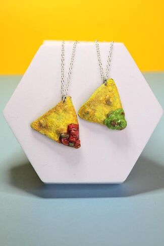 Chips and Dip Necklace Set | Best Friend Necklace Pair, Matching Guacamole, Salsa, Pico de Gallo and Corn Chips, Perfect Gift for Snack and Mexican Food Lovers in Saudi Arabia