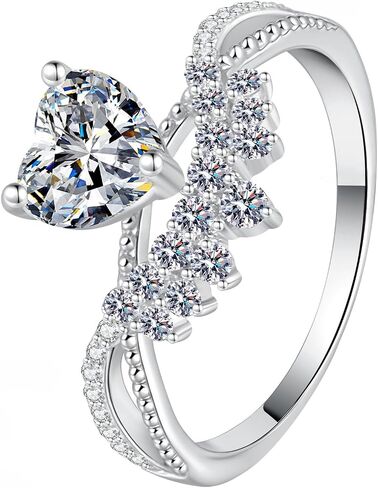 Women's Romantic 14K Gold Heart Shape Diamond Statement Ring, Featuring 1 Carat Heart-Shaped VVS1 D-Color Stone on Unique Twist Band, Symbolic Design for Love Celebrations in Kuwait