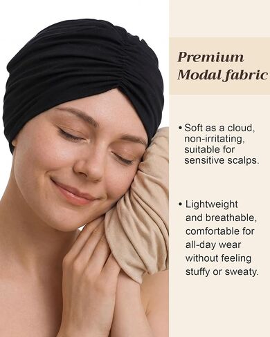 Jiuguva 4 Pcs Chemo Headwear for Women Stretchy Turbans Chemo Headwraps Soft Head Wrap for Hair Loss Cancer Turban Beanie Cap in Kuwait