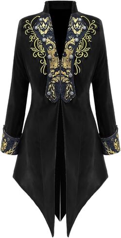 Crubelon Men Vampire Jacket Steampunk Victorian Tailcoat Costume Frock Coat for Masquerade Halloween Party in Saudi Arabia