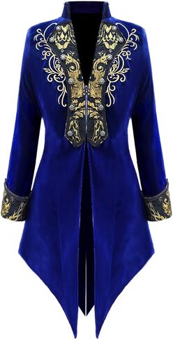 Crubelon Men Vampire Jacket Steampunk Victorian Tailcoat Costume Frock Coat for Masquerade Halloween Party in Saudi Arabia