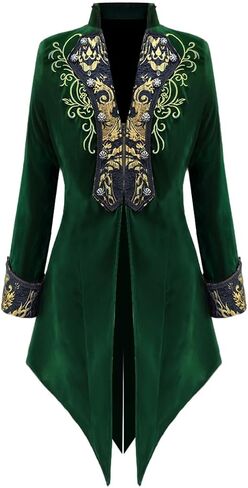 Crubelon Men Vampire Jacket Steampunk Victorian Tailcoat Costume Frock Coat for Masquerade Halloween Party in Saudi Arabia