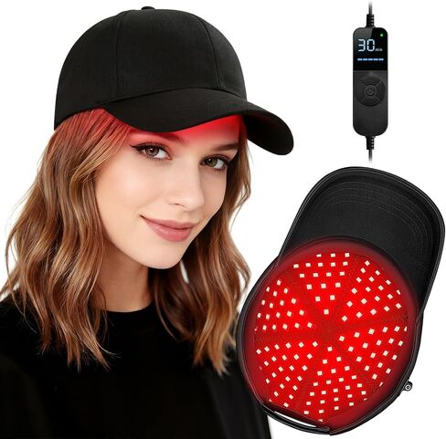 Viconor Laser Hair Growth Cap, Red Light Therapy for Hair Growth for Men and Women, Black Cap in Saudi Arabia