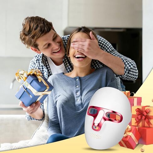 7 Colors Red Light Mask for Face, Fine Lines, 7-1 Colors LED Facial Skin Care Mask, Portable and Rechargeable in Saudi Arabia
