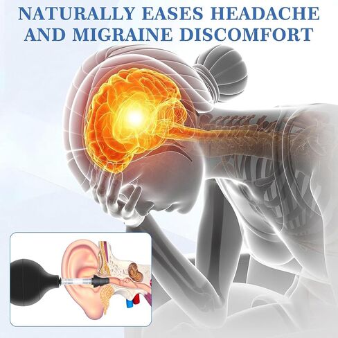 Ear Pressure Relief Suction Device,Airplane Ear Pressure Relief Inner Ear Equalization Tool for,Migraine Ear Pressure Relief Products,Reduces Tension with 3 Sizes Earplugs（Black） in Saudi Arabia