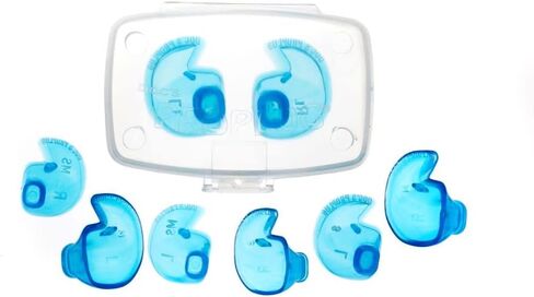 Doc’s Proplugs Combo Pack – (Adult 18+) – Non-Vented – Blue – Includes Case | 4 Sizes in One Pack | Reusable Earplugs for Surfing, Swimming & More | Blocks Water & Noise | Made in USA in Saudi Arabia