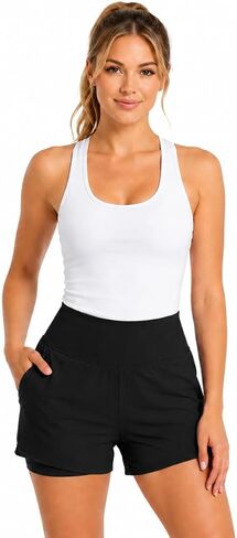 Spyder Women's 2-in-1 Running Shorts - Quick-Dry Stretch Activewear with Compression Liner & Pockets in Saudi Arabia