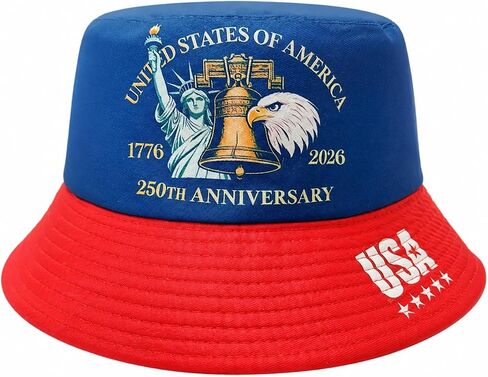 American Bucket Hat for Men Women Sun Hat United States Flag 250 Year Patriotic Outdoor Travel Beach Hats in Saudi Arabia