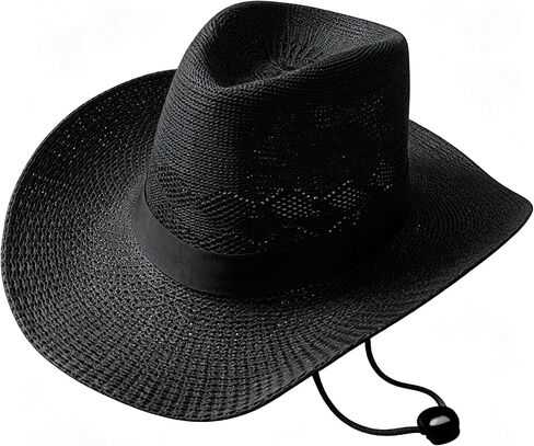 Wide Brim Cowboy Hat for Men Women Western Cowboy Accessories for Race Day, Country Music Concerts, One Size in Saudi Arabia