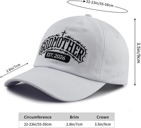 2 PCS Godfather and Godmother EST 2026 Hat for Men Women, Funny Adjustable Cotton Embroidery Godparent Baseball Cap in Saudi Arabia