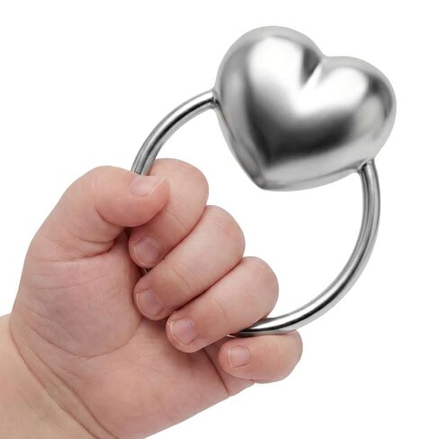 Krysaliis Sterling Silver Baby Teether Rattle, Heart in Kuwait