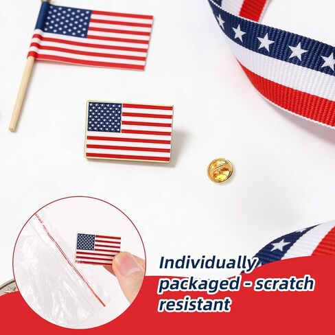 Enamel American Flag Lapel Pin, Metal Patriotic Lapel Usa Flag Pins Military & Veteran Memorial Day Accessories for Gift Suits Jackets Hats Clothes & Backpacks Decor in Kuwait