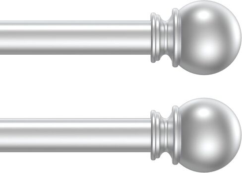 2 Pack Curtain Rod 28 to 48 Inch,5/8 Inch Diameter Adjustable Silver Curtain Rod.Exquisitely Crafted,Not Prone to Bending or Deformation,simple and stylish.Simple Curtain Rods Suitable for Windows in Saudi Arabia