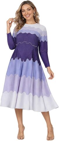 Bouncing Dress Pearl Midi for Women | Polyester one size fit, soft drape, relaxed coverage, red brown purple blue green pink, church brunch party outfit in Kuwait