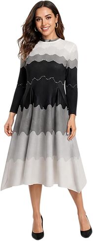 Bouncing Dress Pearl Midi for Women | Polyester one size fit, soft drape, relaxed coverage, red brown purple blue green pink, church brunch party outfit in Kuwait