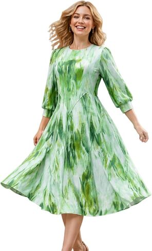 Bouncing Dress Pearl Midi for Women | Polyester one size fit, soft drape, relaxed coverage, red brown purple blue green pink, church brunch party outfit in Kuwait