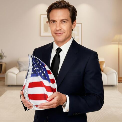 M MEILINXU Urns for Human Ashes Adult Man & Women, Cremation Urn for Ashes Adult Male & Female, Funeral Decorative Urn for Burial, Teardrop Patriotic Flag, Veteran Urns - Large Tear Drop in Saudi Arabia
