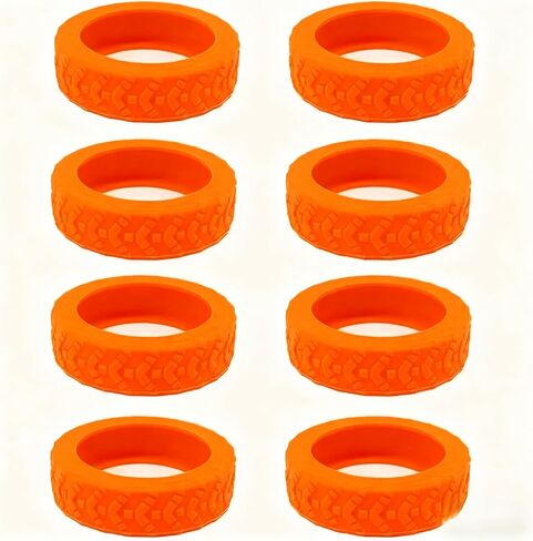 Easy-Install Luggage Covers – 8PCS Silicone, Anti-Noise for Universal Suitcase Wheels - Orange in Kuwait