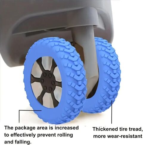 Easy-Install Luggage Covers – 8PCS Silicone, Anti-Noise for Universal Suitcase Wheels - Orange in Kuwait