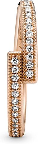 PANDORA Sparkling Overlapping Ring, Pandora Rose, Size: EUR-56, US-7.5 - 189491C01-56 in Saudi Arabia