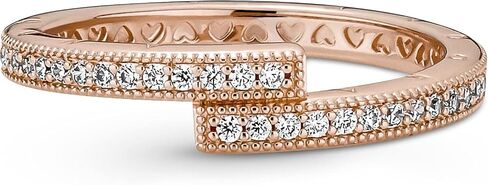 PANDORA Sparkling Overlapping Ring, Pandora Rose, Size: EUR-56, US-7.5 - 189491C01-56 in Saudi Arabia