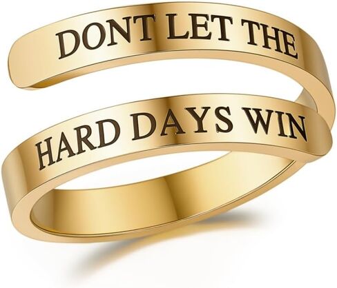 Dont Let The Hard Days Win Ring for Women/Men,Adjustable Stainless Steel Engraved Inspirational Ring Unique Jewelry Gifts in Saudi Arabia