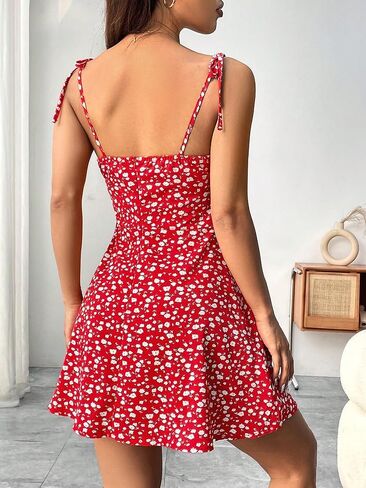 Women Casual Summer Tank Dresses Tie Back Casual Sleeveless Mini Crew Neck Elegant Party Dress in Kuwait