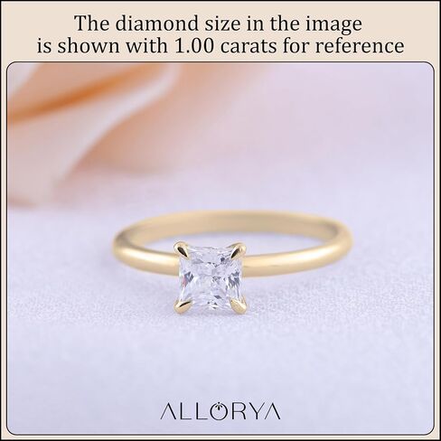 0.25 Cttw Princess Lab Grown White Diamond Solitaire Engagement Ring for Women in 10K Solid Gold in Saudi Arabia