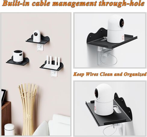Floating Shelves for Wall, Small Metal Wall Mounted Shelf with Lip, Floating Decorative Picture Shelves for Router, Speaker, Camera, for Bedroom Bathroom Kitchen Indoor Outdoor Patio-8 Inch, Black in Saudi Arabia