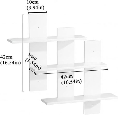 White Floating Shelves for Wall Rectangular Wood-Plastic Wall Shelves Small Display Shelf for Bedroom and Bathroom Decor Storage Shelves for Toys and Figures in Saudi Arabia