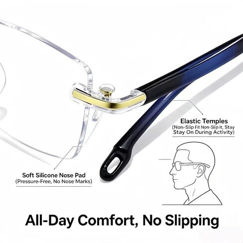 2 pcsAuto Focus Glasses,Automatic Zoom Reading Intelligent Anti-Blue Light Presbyopia Glass,Self Adjusting Presbyopia Glass. in Kuwait