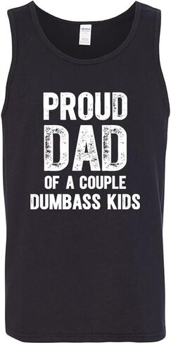 Proud Dad of a Couple Dumbass Kids Funny Fatherhood Humor Mens Tank Top in Kuwait