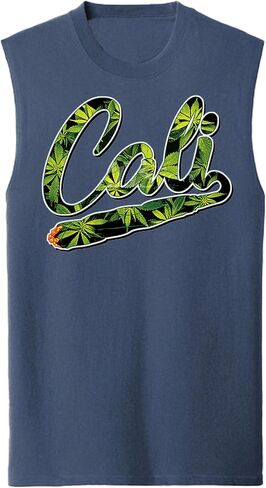 California Weed Leaf Sleeveless T-Shirt Pot Smoker Cannabis Graphic Tank for Men Women in Kuwait