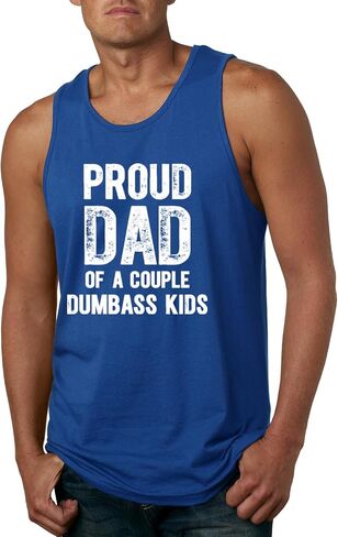 Proud Dad of a Couple Dumbass Kids Funny Fatherhood Humor Mens Tank Top in Kuwait