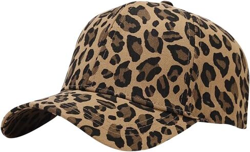 GSHLLO Adjustable Leopard Baseball Cap Retro Sports Ball Hat Low Profile Running Hats Curved Brim Trucker Headwear Summer Cotton Sun Cap in Kuwait