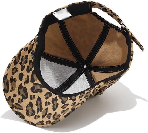 GSHLLO Adjustable Leopard Baseball Cap Retro Sports Ball Hat Low Profile Running Hats Curved Brim Trucker Headwear Summer Cotton Sun Cap in Kuwait