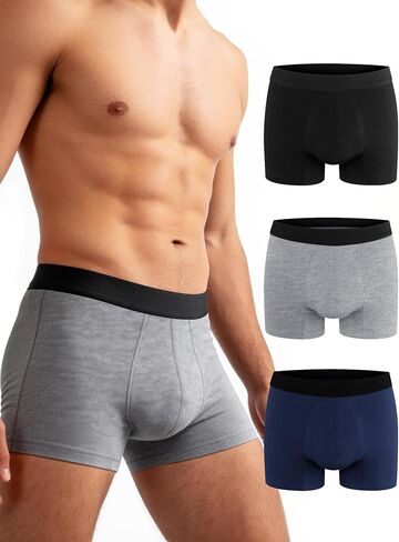 Ecoperiod Incontinence Underwear for Men, Reusable Absorb Leak Proof Boxer Briefs, Cotton Men's Incontinence Underwear for Men Heavy Flow Bladder Leak Protection-3 Pack in Saudi Arabia