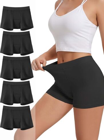 TIICHOO Incontinence Underwear for Women Washable Leak Proof Boxers Bladder Protective Boyshorts 5 Pack in Saudi Arabia