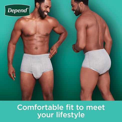 Depend Fresh Protection Adult Incontinence Underwear for Men, Disposable, Maximum, Extra-Extra-Large, Grey, 64 Count in Saudi Arabia