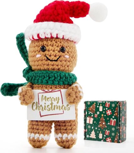 Positive Crochet Puppy, Handmade Knitted Golden Retriever Emotional Support Dog with Encouraging Card & Gift Box, Cute Desk Decor Graduation Gift for Dad Father Day Men Women Friends Coworkers in Saudi Arabia