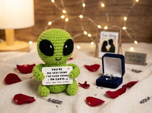 Gifts for Him Her Men Boyfriend Girlfriend Handmade Positive Crochet Alien Valentine's Day Anniversary Birthday Funny Romantic Gifts My Love Men Women Husband Wife Gift in Saudi Arabia
