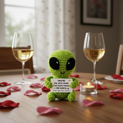 Gifts for Him Her Men Boyfriend Girlfriend Handmade Positive Crochet Alien Valentine's Day Anniversary Birthday Funny Romantic Gifts My Love Men Women Husband Wife Gift in Saudi Arabia