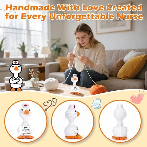 Nurses Week Gifts for Women Nurse Appreciation Gifts Crochet Goose RN Graduation Gift for Nurse, Nursing School Student Graduation Congratulations Present Nurses Day Gift Idea for Her Practitioner LPN in Saudi Arabia