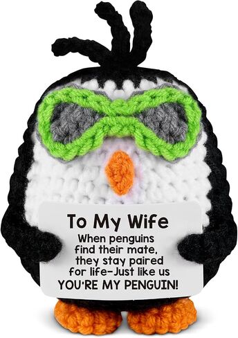atimier Romantic and Fun Gift for Wife - Ideal for Anniversary, Birthday, Christmas, Valentine's Day & Mother's Day - Adorable Hand - Crafted Penguin - Themed Present in Saudi Arabia