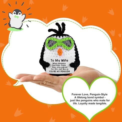 atimier Romantic and Fun Gift for Wife - Ideal for Anniversary, Birthday, Christmas, Valentine's Day & Mother's Day - Adorable Hand - Crafted Penguin - Themed Present in Saudi Arabia