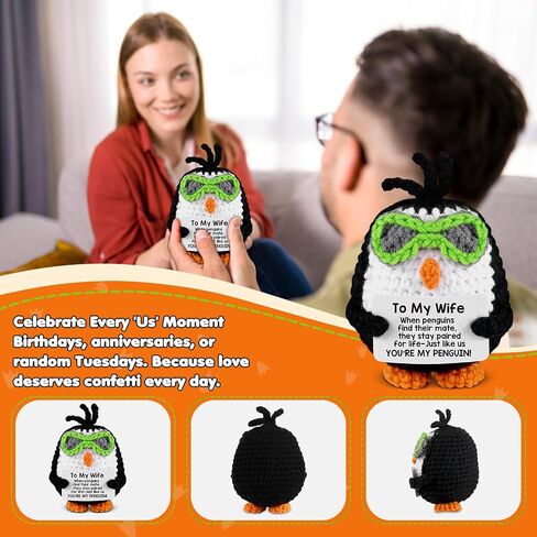 atimier Romantic and Fun Gift for Wife - Ideal for Anniversary, Birthday, Christmas, Valentine's Day & Mother's Day - Adorable Hand - Crafted Penguin - Themed Present in Saudi Arabia