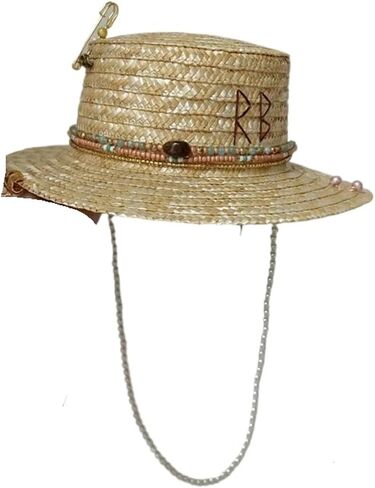 Personalized Flat Top Straw Hat Handmade Pearl Chain Summer Letter Beach Hat Women Men Gorras Unisex 56-58cm 20 Colors in Saudi Arabia