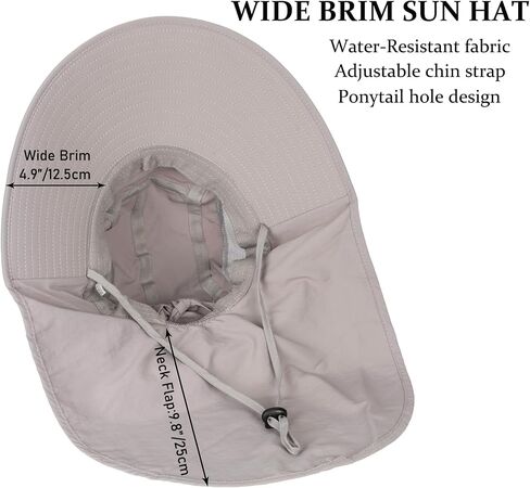 Sun Hats for Women Wide Brim Sun Protection Beach Hat Outdoor Hiking Fishing Hat with Neck Flap in Kuwait