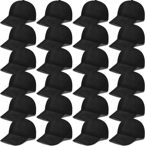 24 Pcs Unisex Baseball Caps Bulk Blank Plain Hats Adjustable Back Strap Baseball Cap for Trucker Men Women in Saudi Arabia
