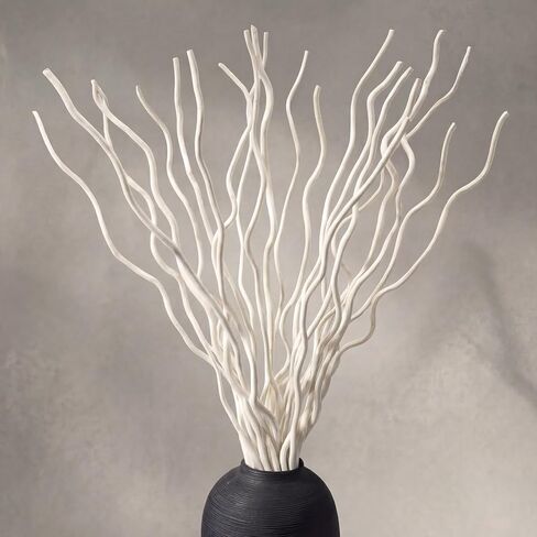 17 Inch Natural Dried Curly Willow Branches, 15 Pcs White Twigs Decorative Twisted White Sticks for Home Wedding Vase Decor in Saudi Arabia